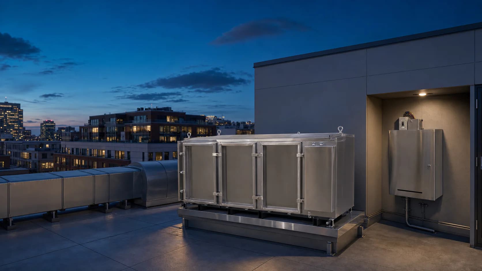 Illustrative commercial rooftop setting with Molitron equipment